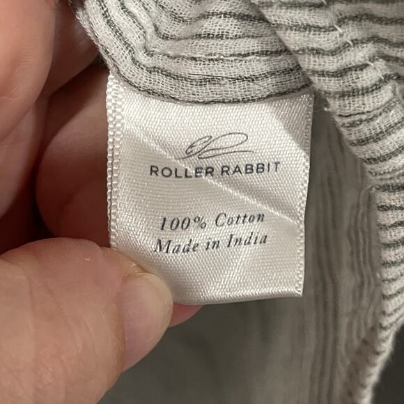 Roberta Roller Rabbit Minimalist Button Front Shirt XL Stripe Beachy Lightweight - Picture 7 of 8